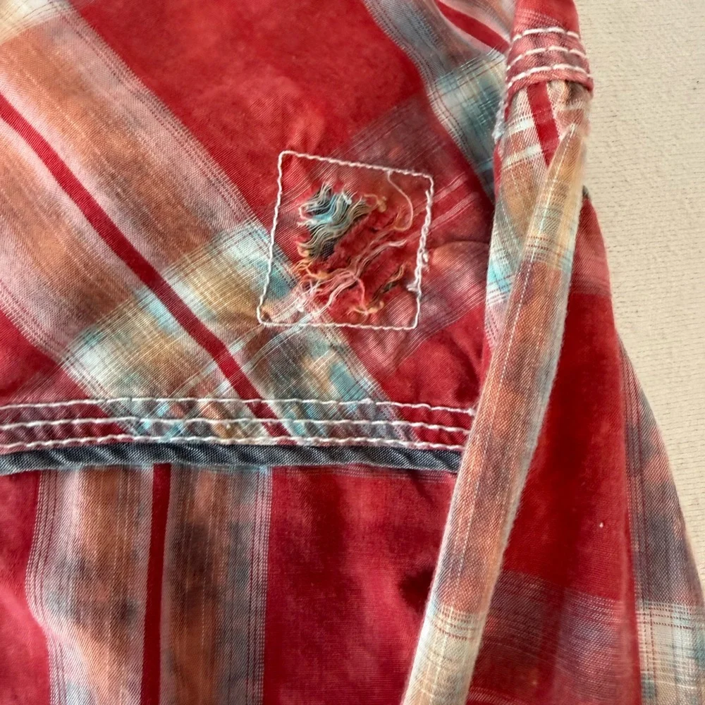 BKE Vintage Red‎ and Blue Plaid Shirt